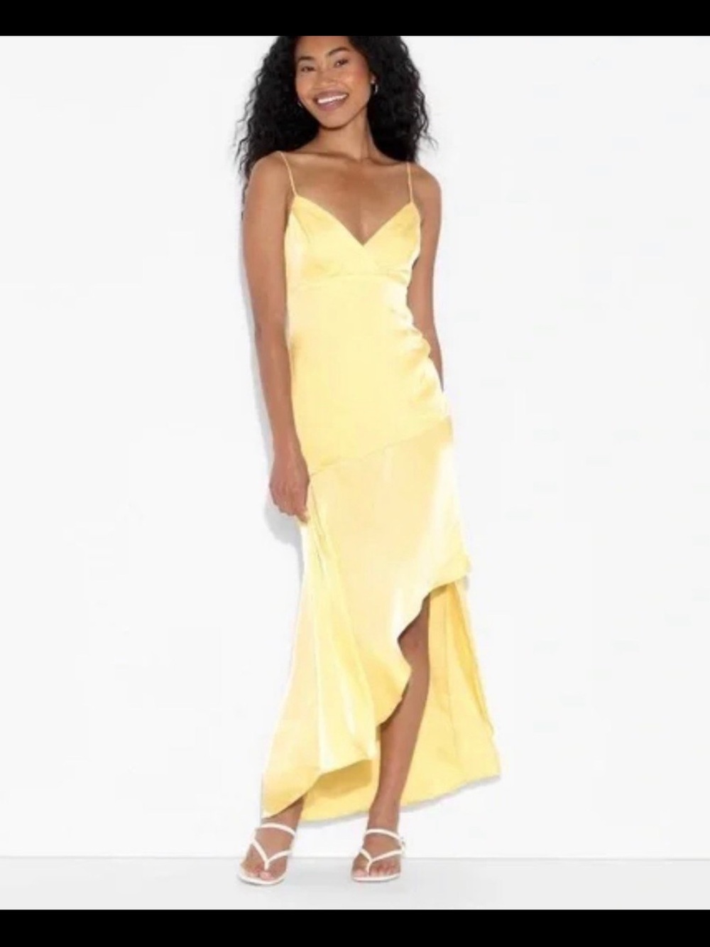 wild fable Yellow Satin High-Low Slip Dress